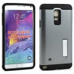 Wholesale Samsung Galaxy Note 4 Slim Fit Armor Hybrid Kickstand (Space Gray)